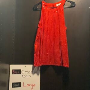 Grace Karin Sparkling Red Halter Top